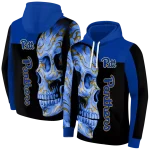 pittsburgh panthers skull motif royal black hoodie best selling
