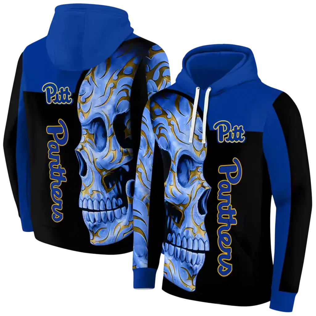 pittsburgh panthers skull motif royal black hoodie fashion forward pittsburgh panthers skull motif royal black hoodie fashion forward