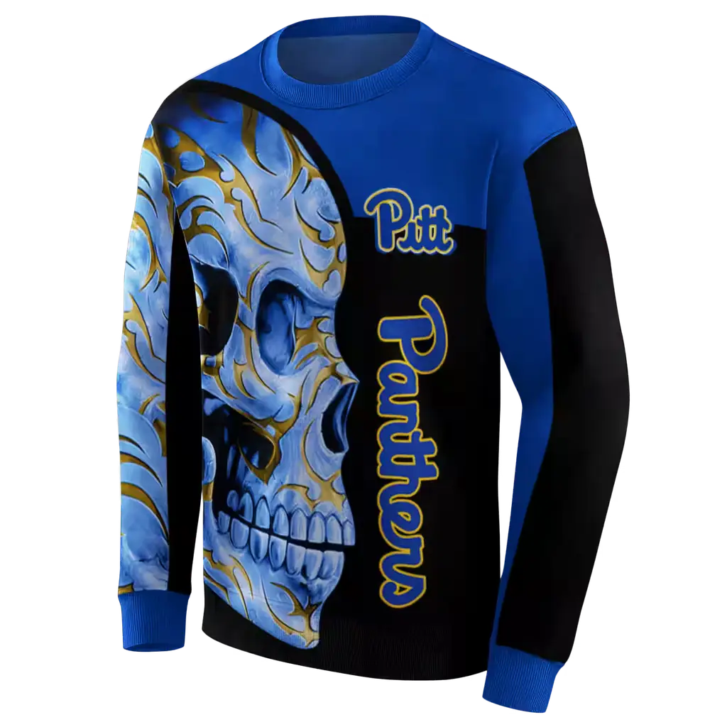 pittsburgh panthers skull motif royal black hoodie new arrival pittsburgh panthers skull motif royal black hoodie new arrival