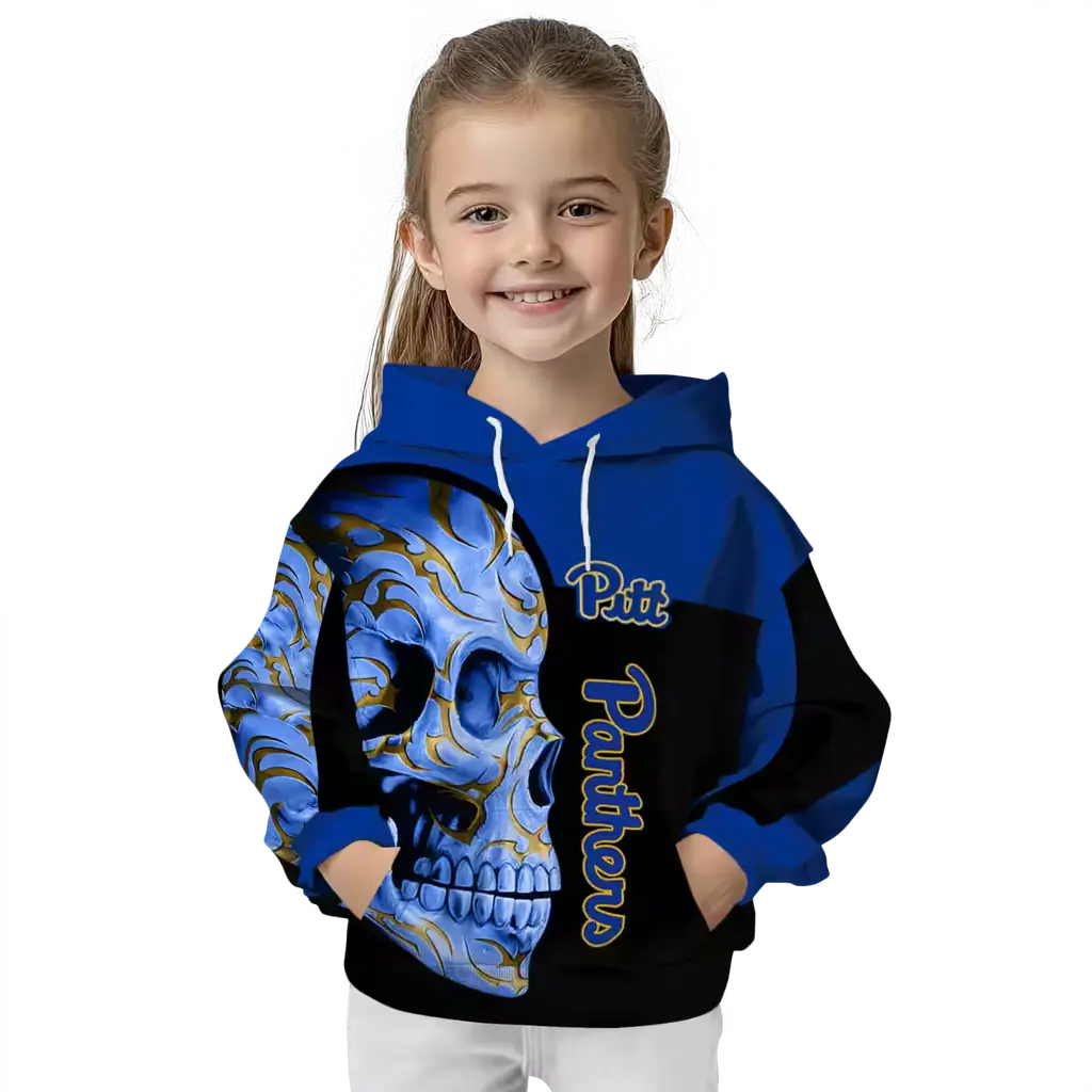 pittsburgh panthers skull motif royal black hoodie top rated pittsburgh panthers skull motif royal black hoodie top rated