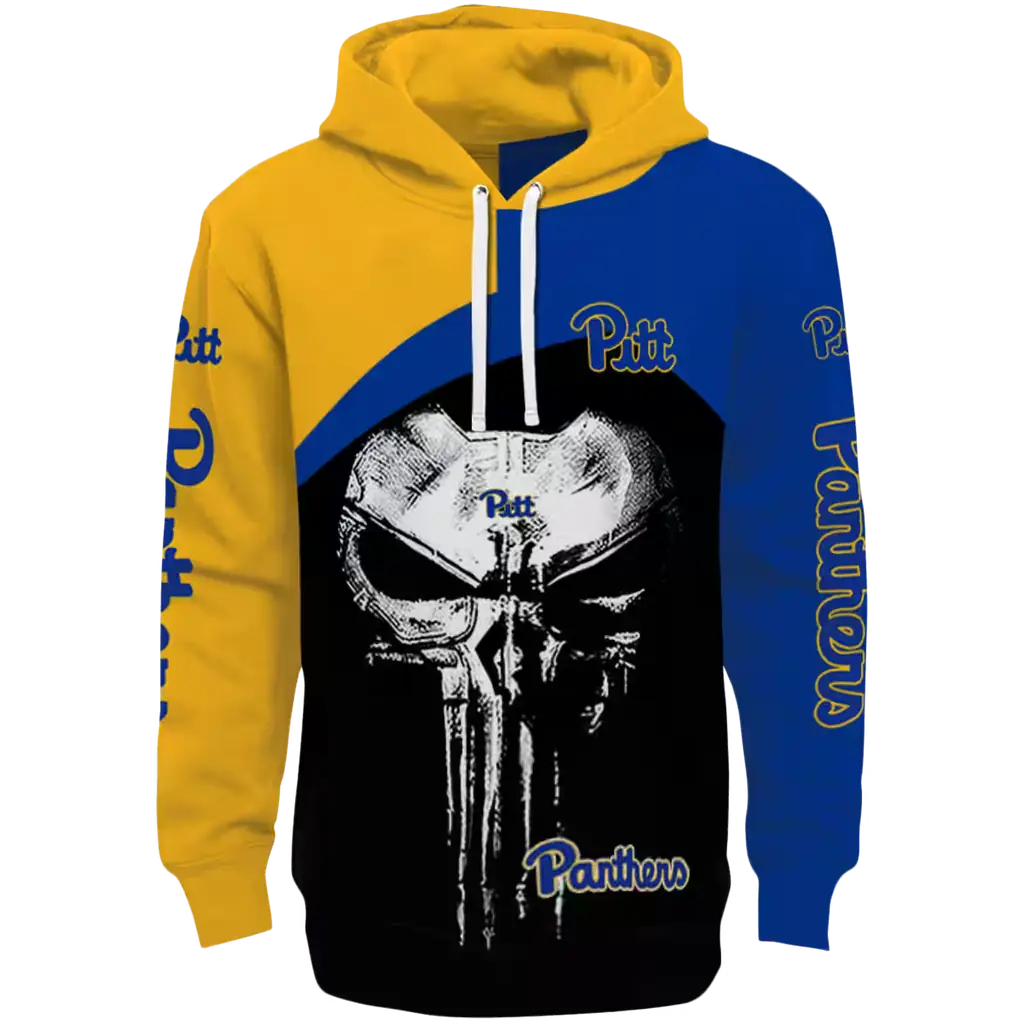 pittsburgh panthers skull punisher gold black hoodie best selling pittsburgh panthers skull punisher gold black hoodie best selling