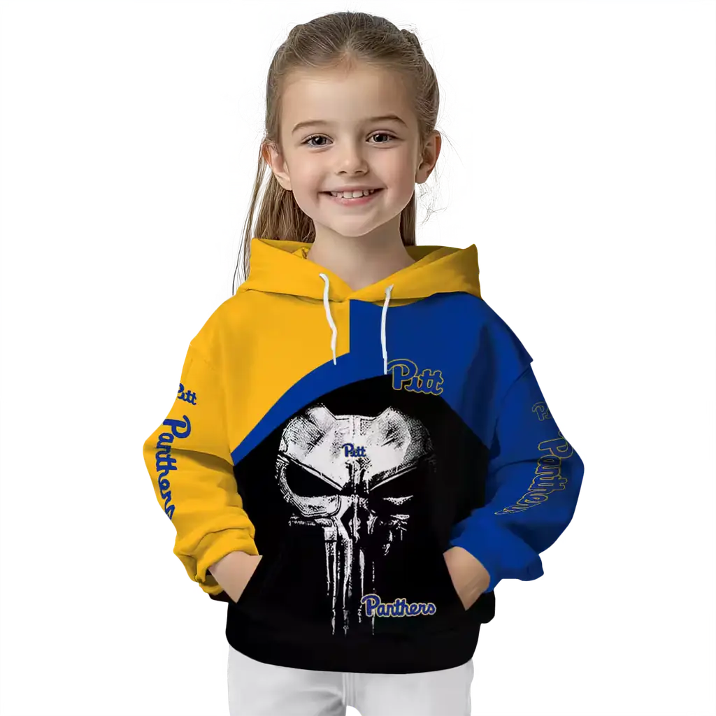 pittsburgh panthers skull punisher gold black hoodie top rated pittsburgh panthers skull punisher gold black hoodie top rated