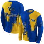 pittsburgh panthers splatter effect royal blue hoodie best selling