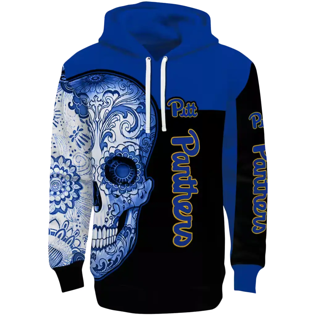 pittsburgh panthers sugar skull royal blue black hoodie best selling pittsburgh panthers sugar skull royal blue black hoodie best selling