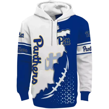 pittsburgh panthers triangular pattern royal blue white hoodie best selling