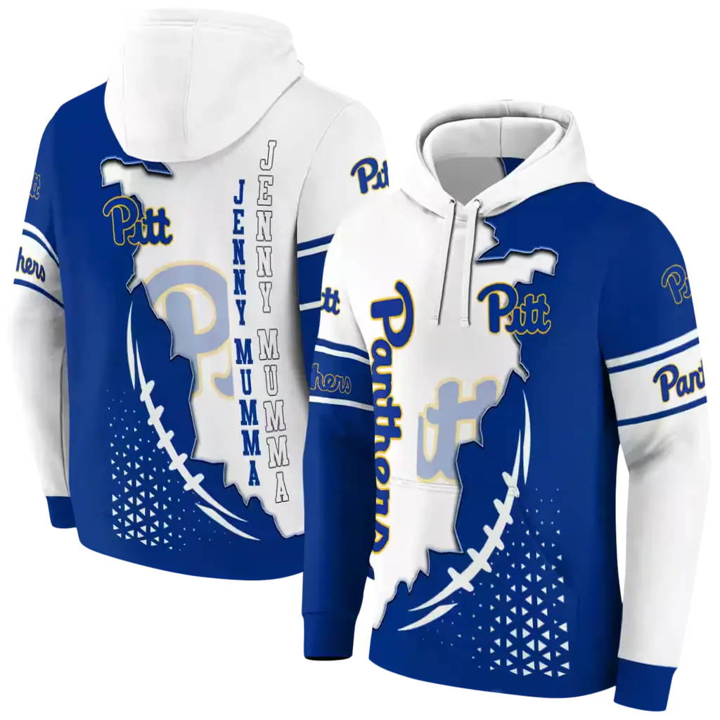pittsburgh panthers triangular pattern royal blue white hoodie fashion forward pittsburgh panthers triangular pattern royal blue white hoodie fashion forward