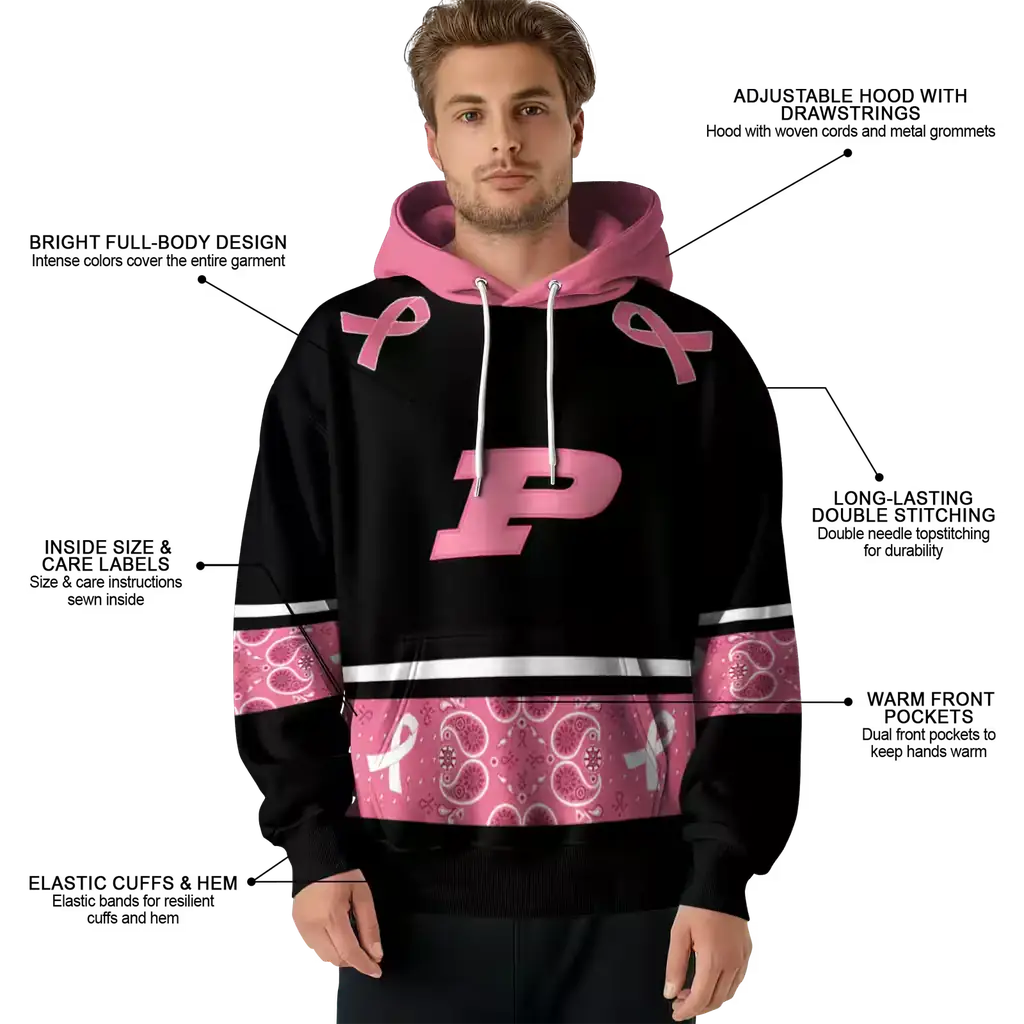purdue boilermakers awareness ribbon black pink hoodie latest model purdue boilermakers awareness ribbon black pink hoodie latest model
