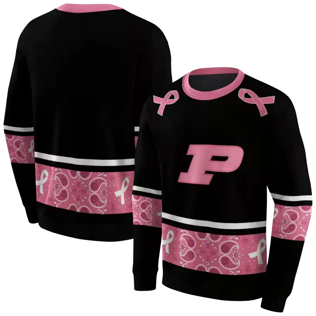 purdue boilermakers awareness ribbon black pink hoodie premium grade purdue boilermakers awareness ribbon black pink hoodie premium grade