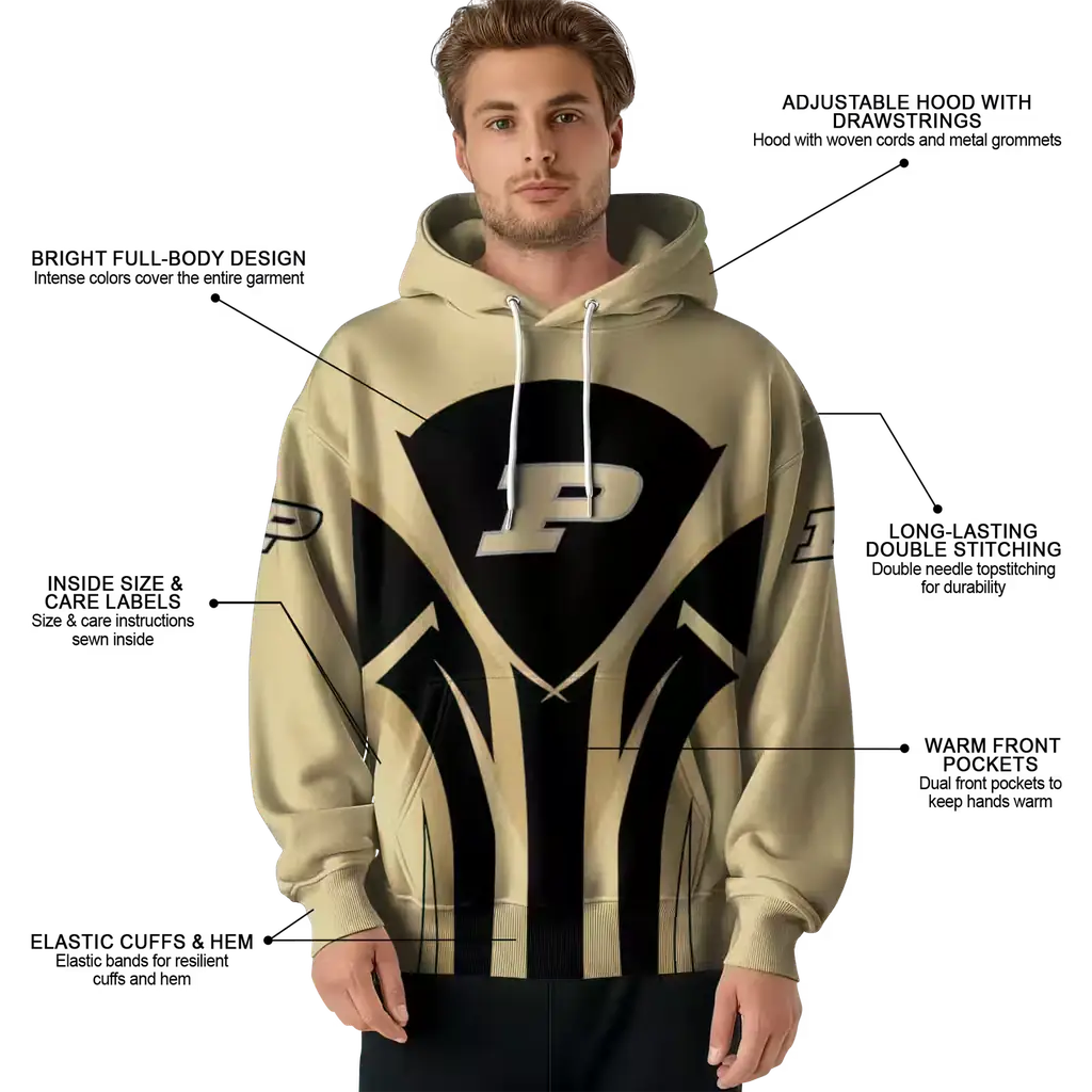 purdue boilermakers concentric lines gold black hoodie latest model purdue boilermakers concentric lines gold black hoodie latest model