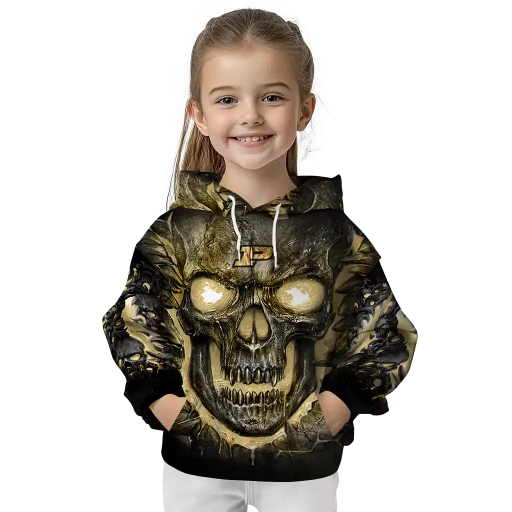 purdue boilermakers demonic skull gold black hoodie top rated purdue boilermakers demonic skull gold black hoodie top rated