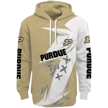 purdue boilermakers dynamic slash gold white hoodie best selling