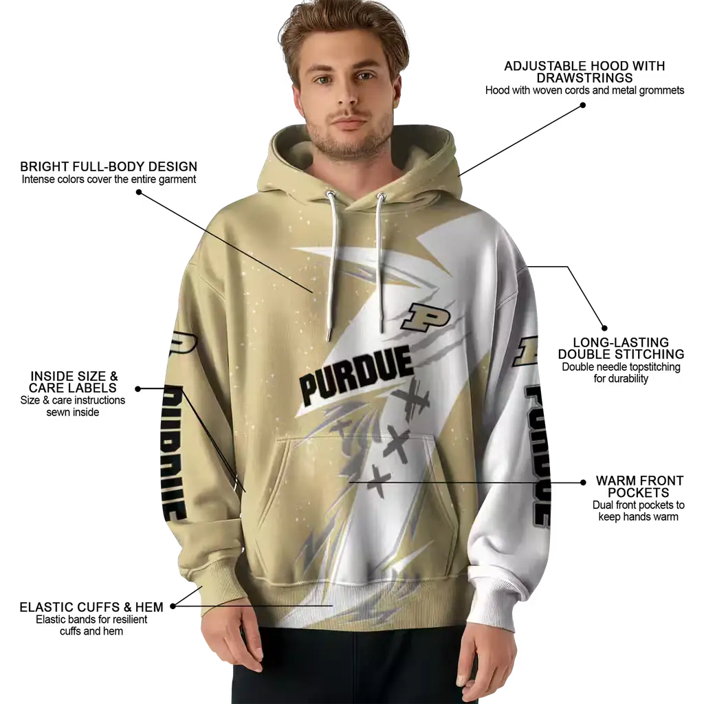 purdue boilermakers dynamic slash gold white hoodie latest model purdue boilermakers dynamic slash gold white hoodie latest model