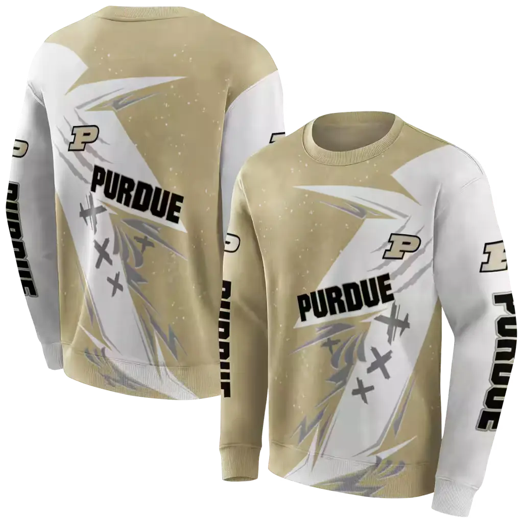 purdue boilermakers dynamic slash gold white hoodie premium grade purdue boilermakers dynamic slash gold white hoodie premium grade