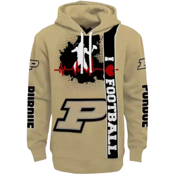purdue boilermakers football heartbeat gold hoodie best selling