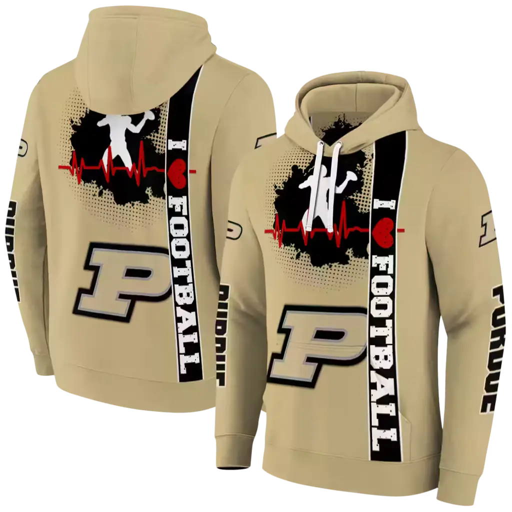 purdue boilermakers football heartbeat gold hoodie fashion forward purdue boilermakers football heartbeat gold hoodie fashion forward