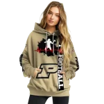 purdue boilermakers football heartbeat gold hoodie best selling
