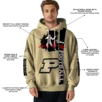 purdue boilermakers football heartbeat gold hoodie best selling
