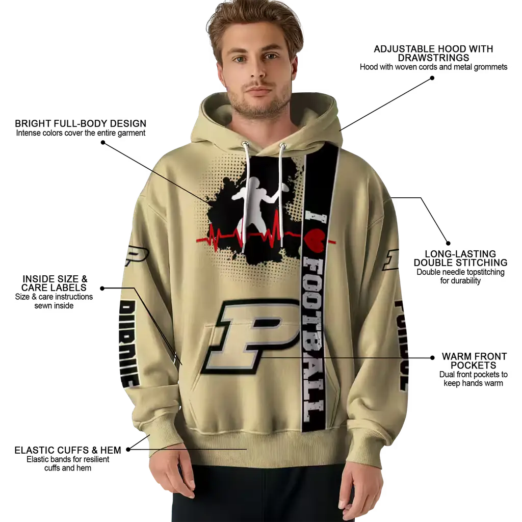 purdue boilermakers football heartbeat gold hoodie latest model purdue boilermakers football heartbeat gold hoodie latest model