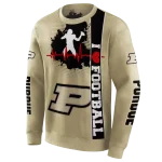purdue boilermakers football heartbeat gold hoodie best selling