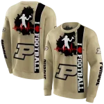 purdue boilermakers football heartbeat gold hoodie best selling