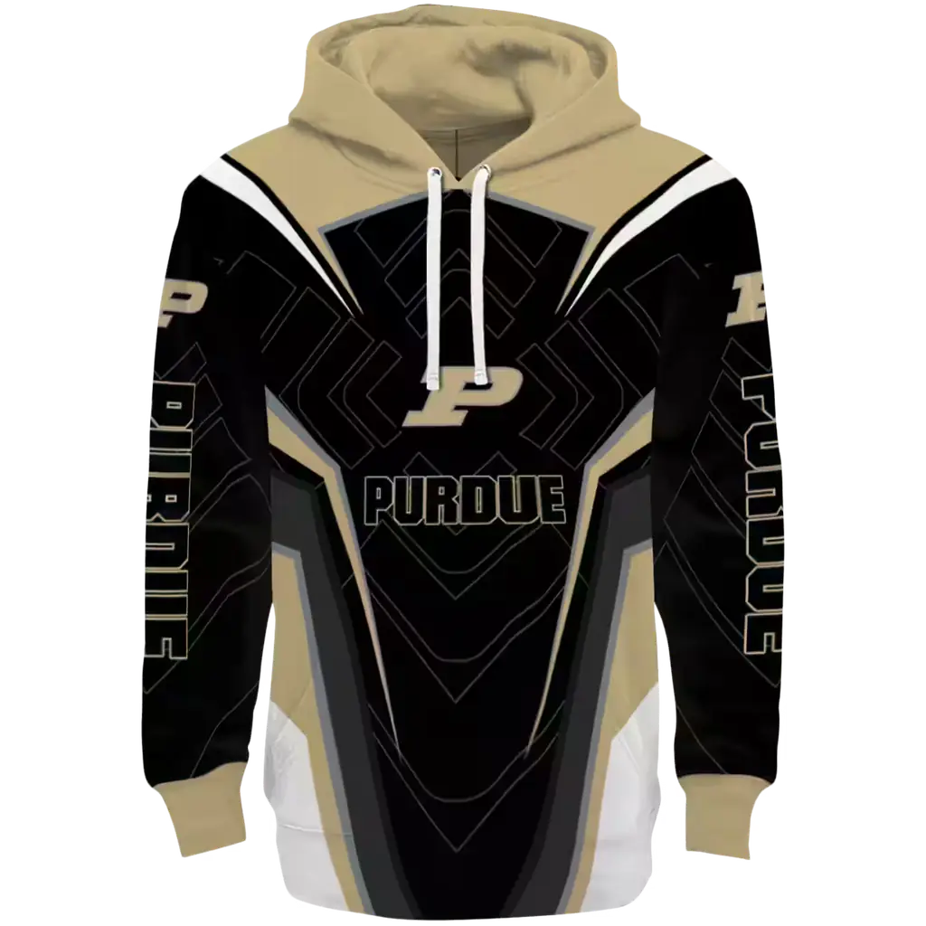 purdue boilermakers futuristic pattern gold black hoodie best selling purdue boilermakers futuristic pattern gold black hoodie best selling