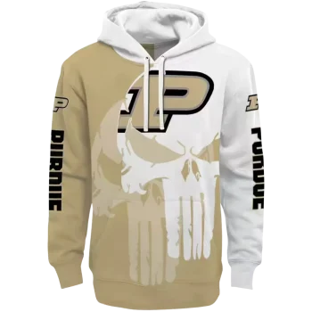 purdue boilermakers graphic punisher gold white hoodie best selling
