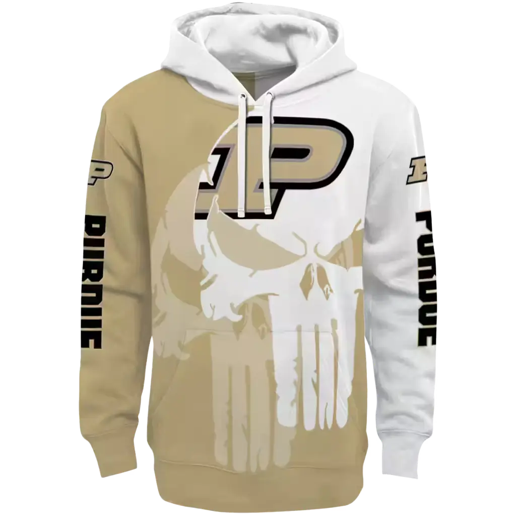 purdue boilermakers graphic punisher gold white hoodie best selling purdue boilermakers graphic punisher gold white hoodie best selling