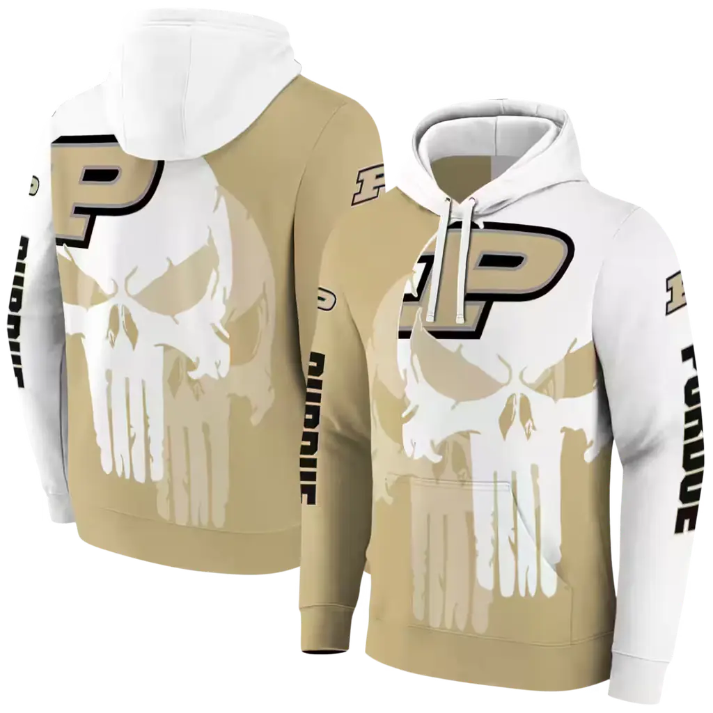 purdue boilermakers graphic punisher gold white hoodie fashion forward purdue boilermakers graphic punisher gold white hoodie fashion forward