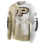 purdue boilermakers graphic punisher gold white hoodie best selling