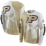 purdue boilermakers graphic punisher gold white hoodie best selling