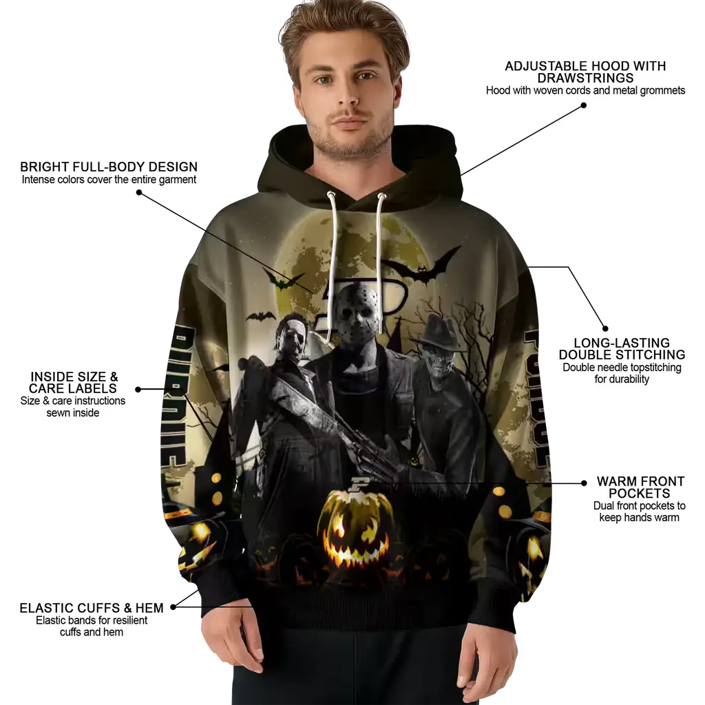 purdue boilermakers halloween vibes gold black hoodie latest model purdue boilermakers halloween vibes gold black hoodie latest model
