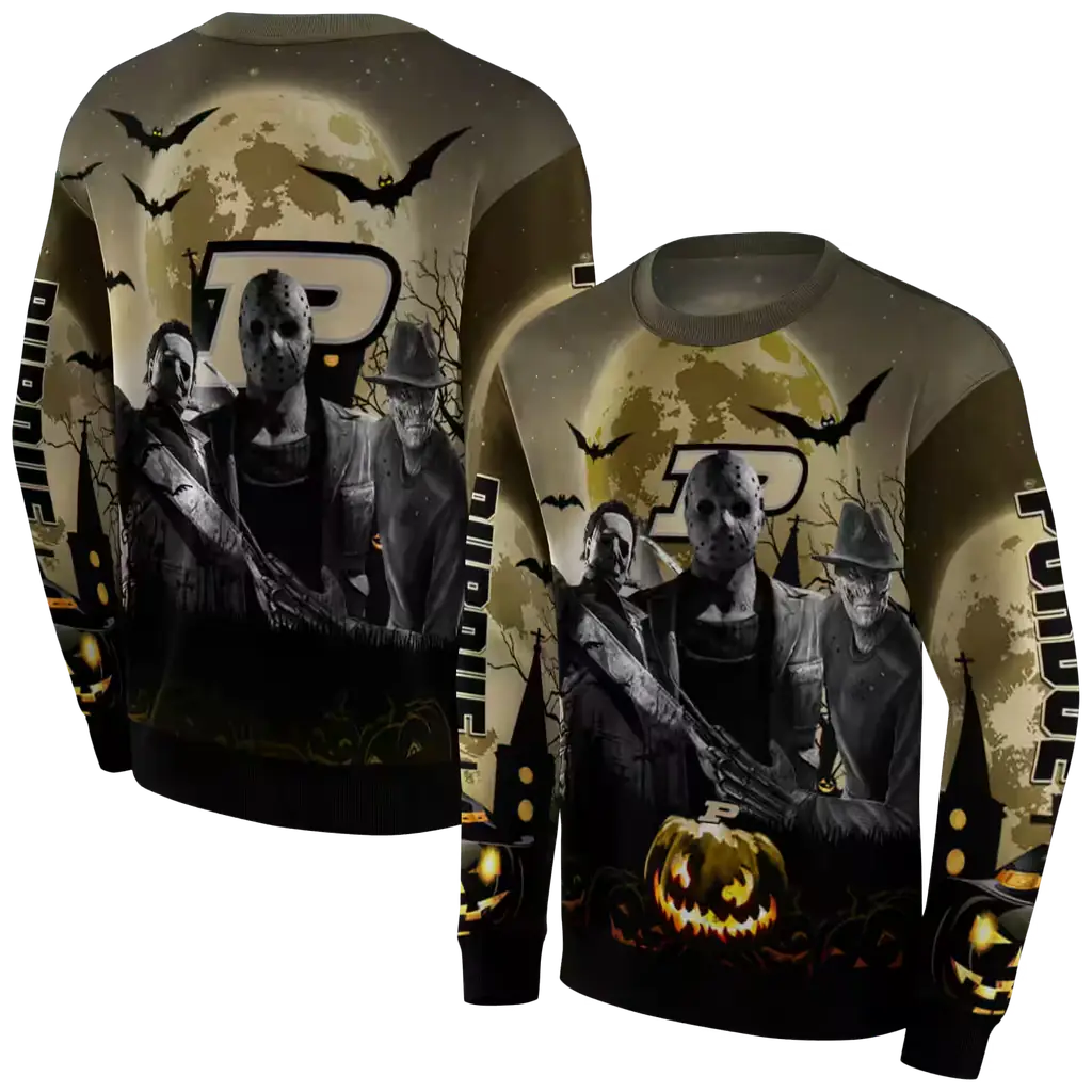 purdue boilermakers halloween vibes gold black hoodie premium grade purdue boilermakers halloween vibes gold black hoodie premium grade