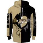 purdue boilermakers heartbeat graphic gold hoodie best selling