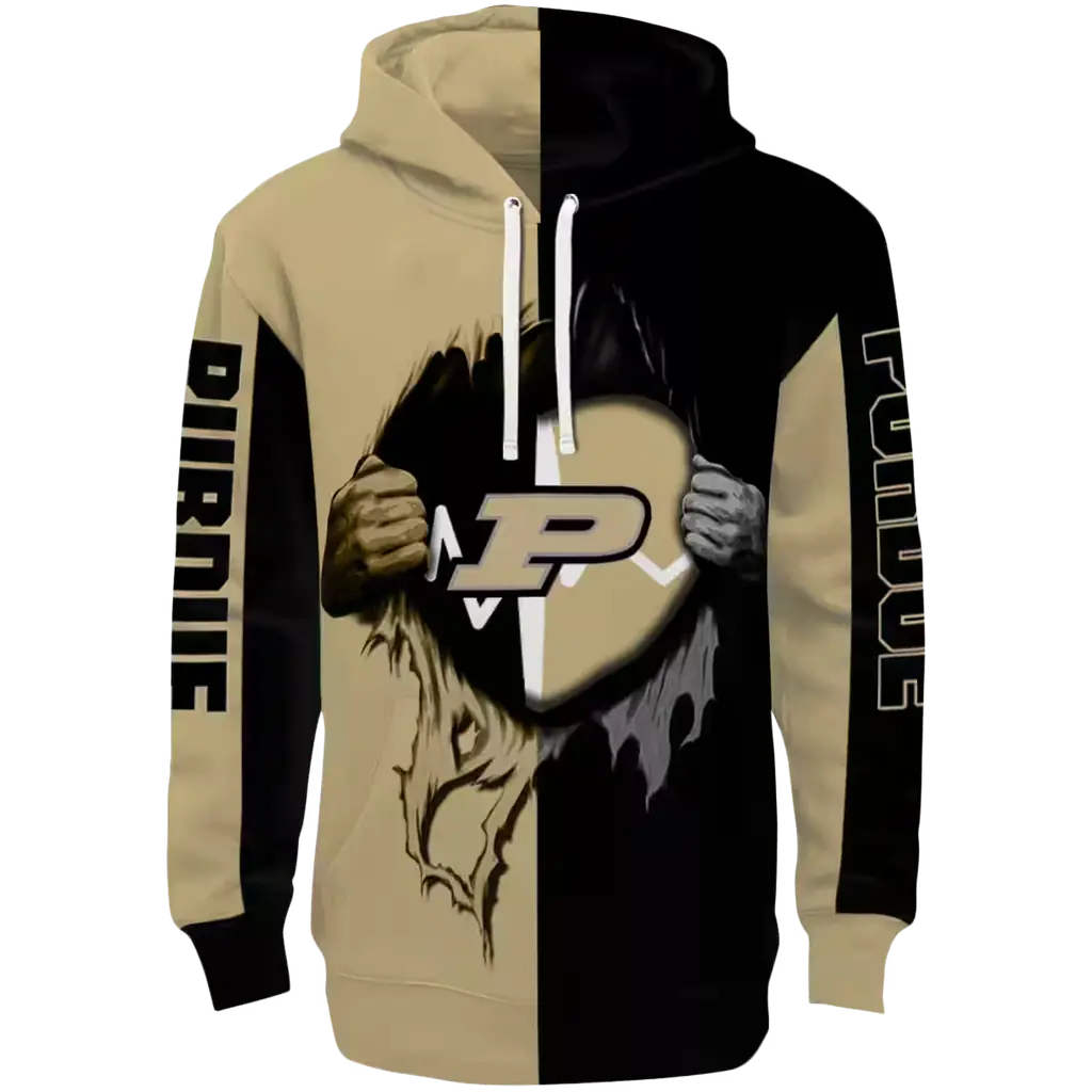purdue boilermakers heartbeat graphic gold hoodie best selling purdue boilermakers heartbeat graphic gold hoodie best selling