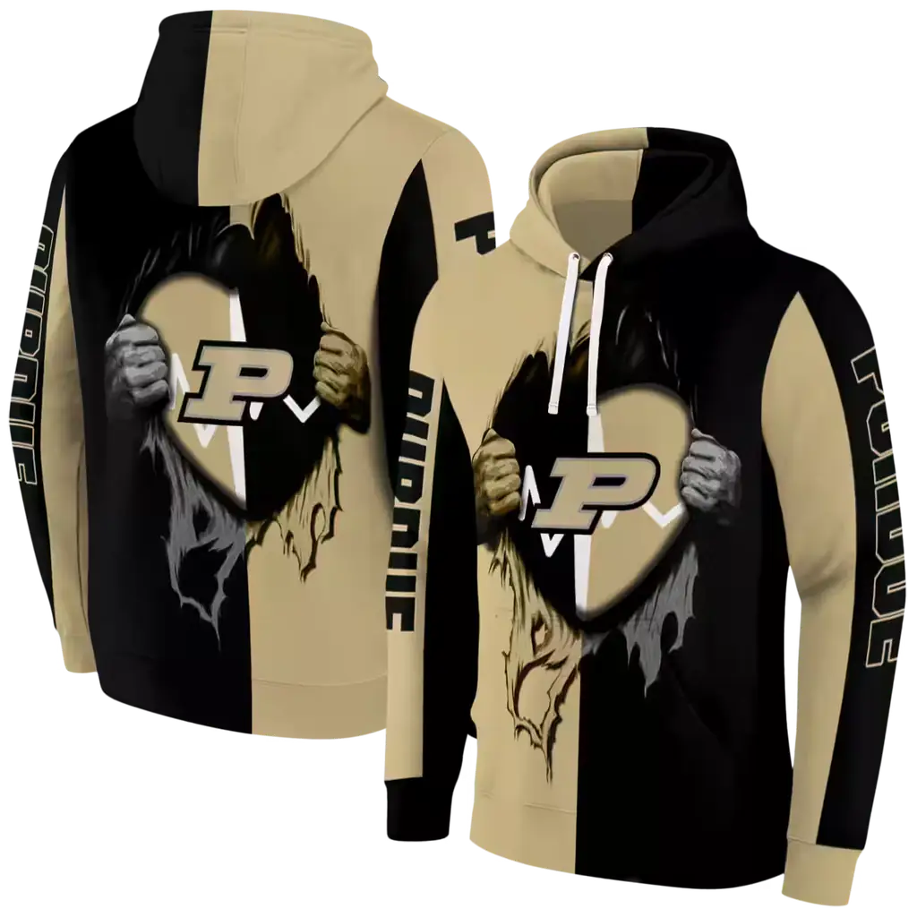 purdue boilermakers heartbeat graphic gold hoodie fashion forward purdue boilermakers heartbeat graphic gold hoodie fashion forward