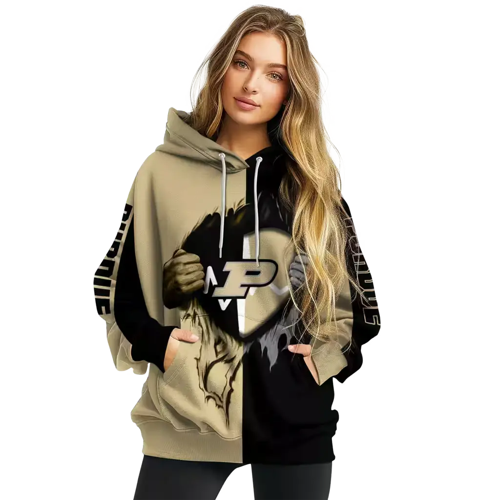 purdue boilermakers heartbeat graphic gold hoodie high quality purdue boilermakers heartbeat graphic gold hoodie high quality