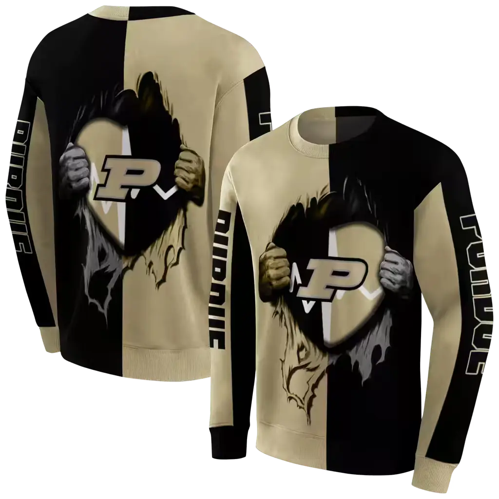 purdue boilermakers heartbeat graphic gold hoodie premium grade purdue boilermakers heartbeat graphic gold hoodie premium grade