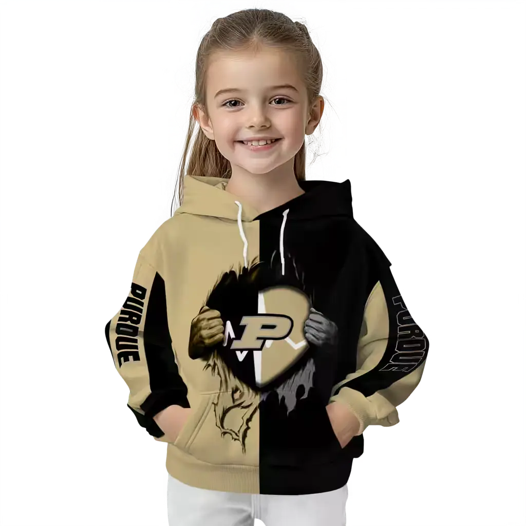 purdue boilermakers heartbeat graphic gold hoodie top rated purdue boilermakers heartbeat graphic gold hoodie top rated