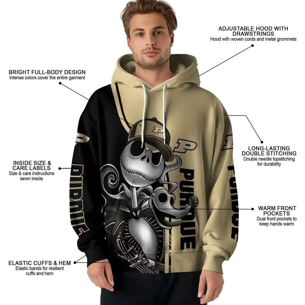 purdue boilermakers jack skellington gold hoodie latest model purdue boilermakers jack skellington gold hoodie latest model