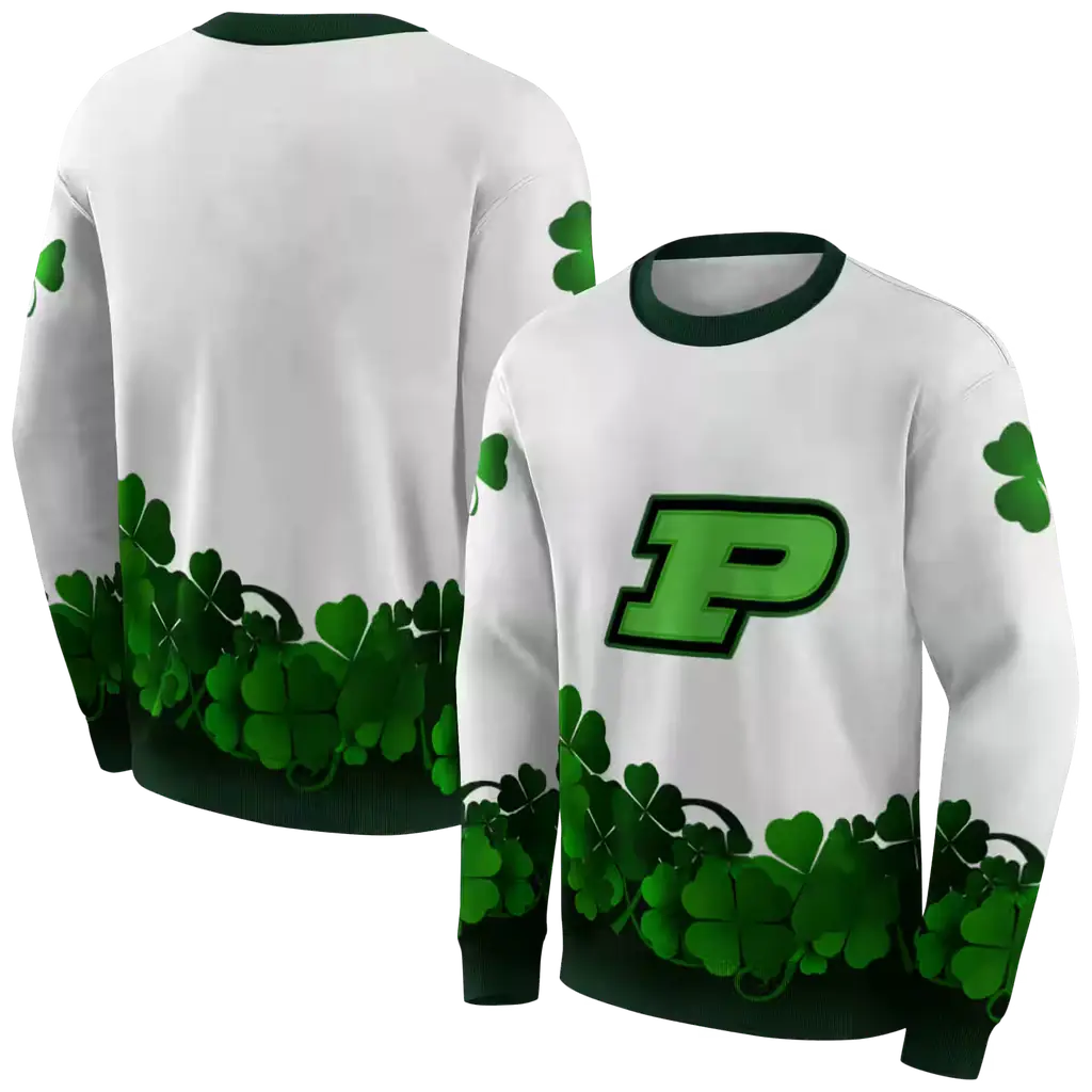 purdue boilermakers lucky motif white green hoodie premium grade purdue boilermakers lucky motif white green hoodie premium grade