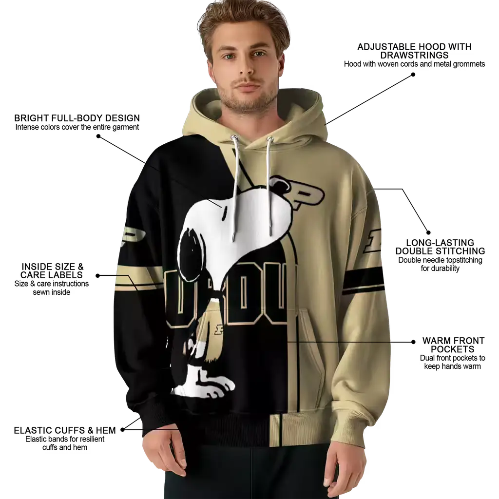 purdue boilermakers playful snoopy gold hoodie latest model purdue boilermakers playful snoopy gold hoodie latest model