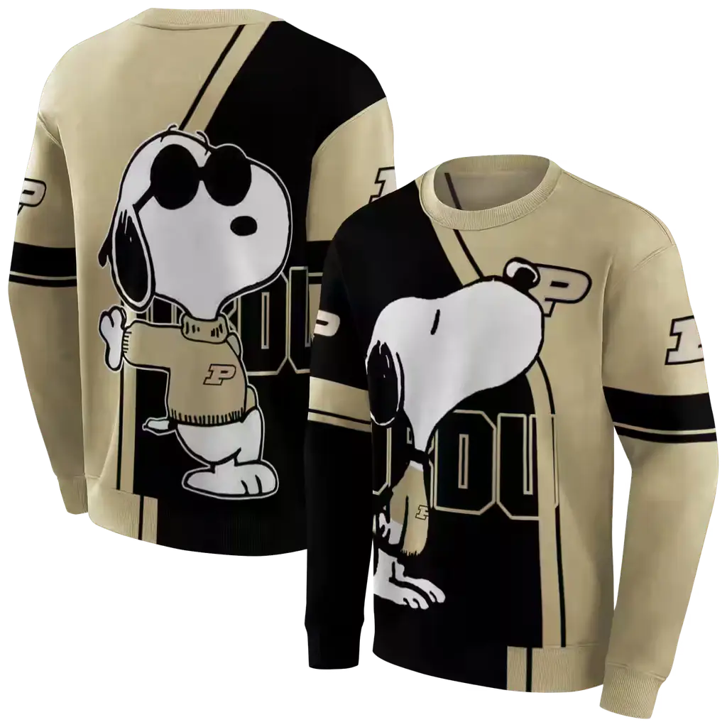 purdue boilermakers playful snoopy gold hoodie premium grade purdue boilermakers playful snoopy gold hoodie premium grade