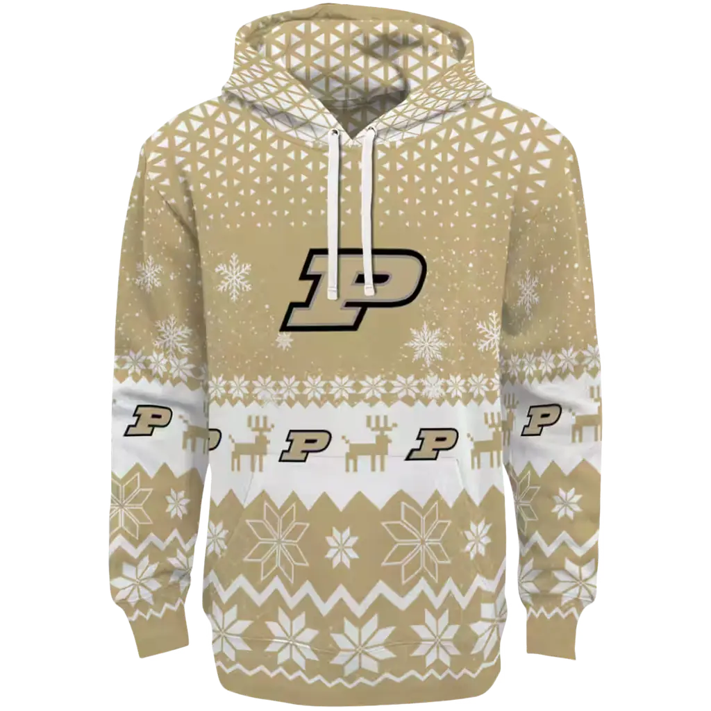 purdue boilermakers reindeer motif gold hoodie best selling purdue boilermakers reindeer motif gold hoodie best selling