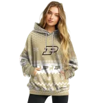 purdue boilermakers reindeer motif gold hoodie best selling