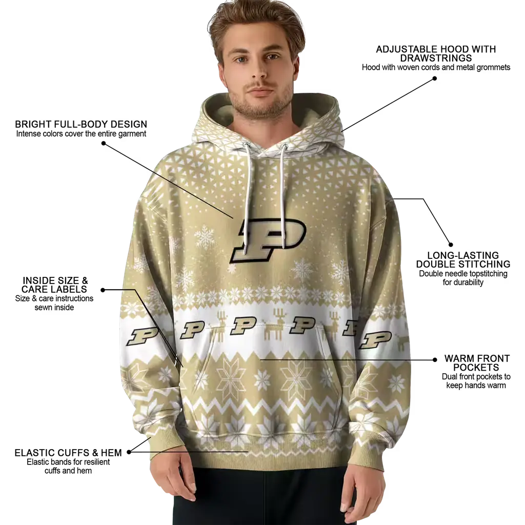 purdue boilermakers reindeer motif gold hoodie latest model purdue boilermakers reindeer motif gold hoodie latest model