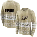 purdue boilermakers reindeer motif gold hoodie best selling