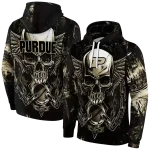 purdue boilermakers skull artwork gold black hoodie best selling