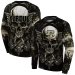 purdue boilermakers skull artwork gold black hoodie best selling