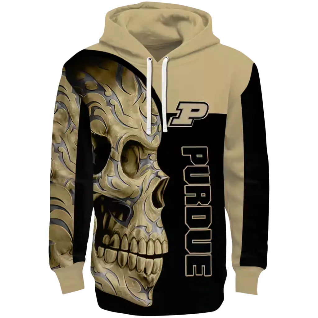 purdue boilermakers skull motif gold black hoodie best selling purdue boilermakers skull motif gold black hoodie best selling