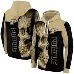 purdue boilermakers skull motif gold black hoodie best selling